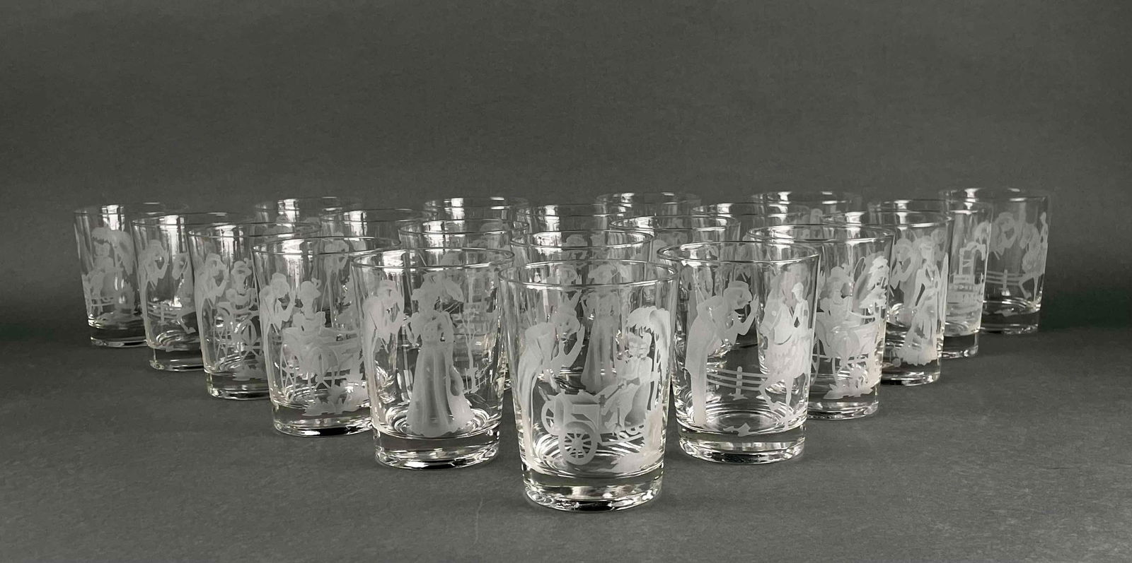 Set of 1959 I.W. Harper Bourbon Etched Glasses (1 of 11)
