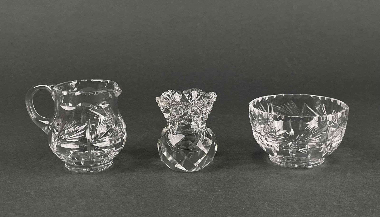 Three Small Brilliant Cut Crystal Vessels (1 of 10)