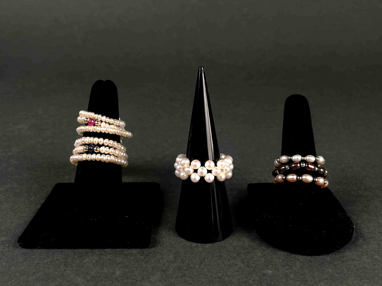 Six Adjustable Size Pearl Rings (14K Gold) (1 of 9)