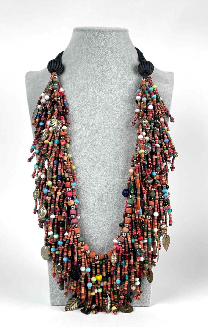 Multi-Color Beaded Bib Necklace (Native American) (1 of 11)