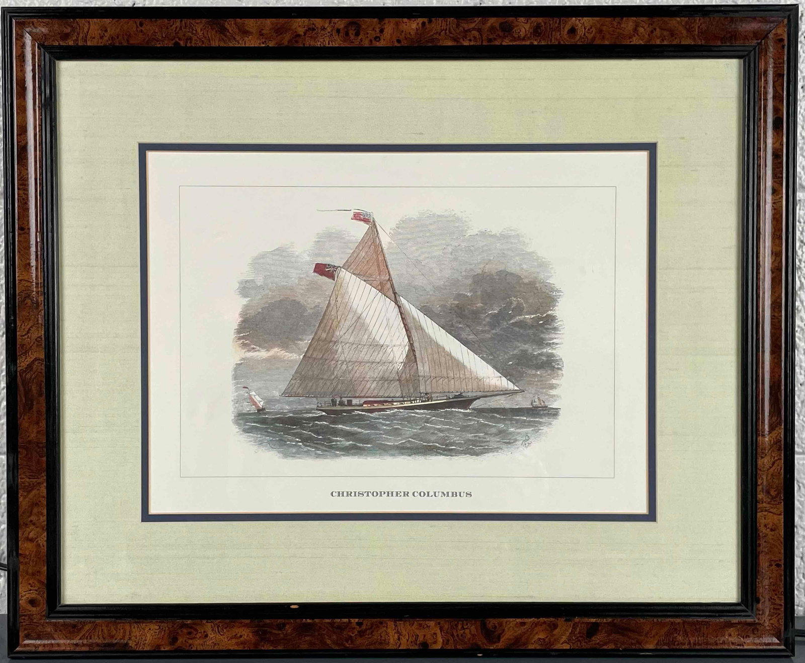 Framed Christopher Columbus Steel Engraving Offset Print (1 of 8)