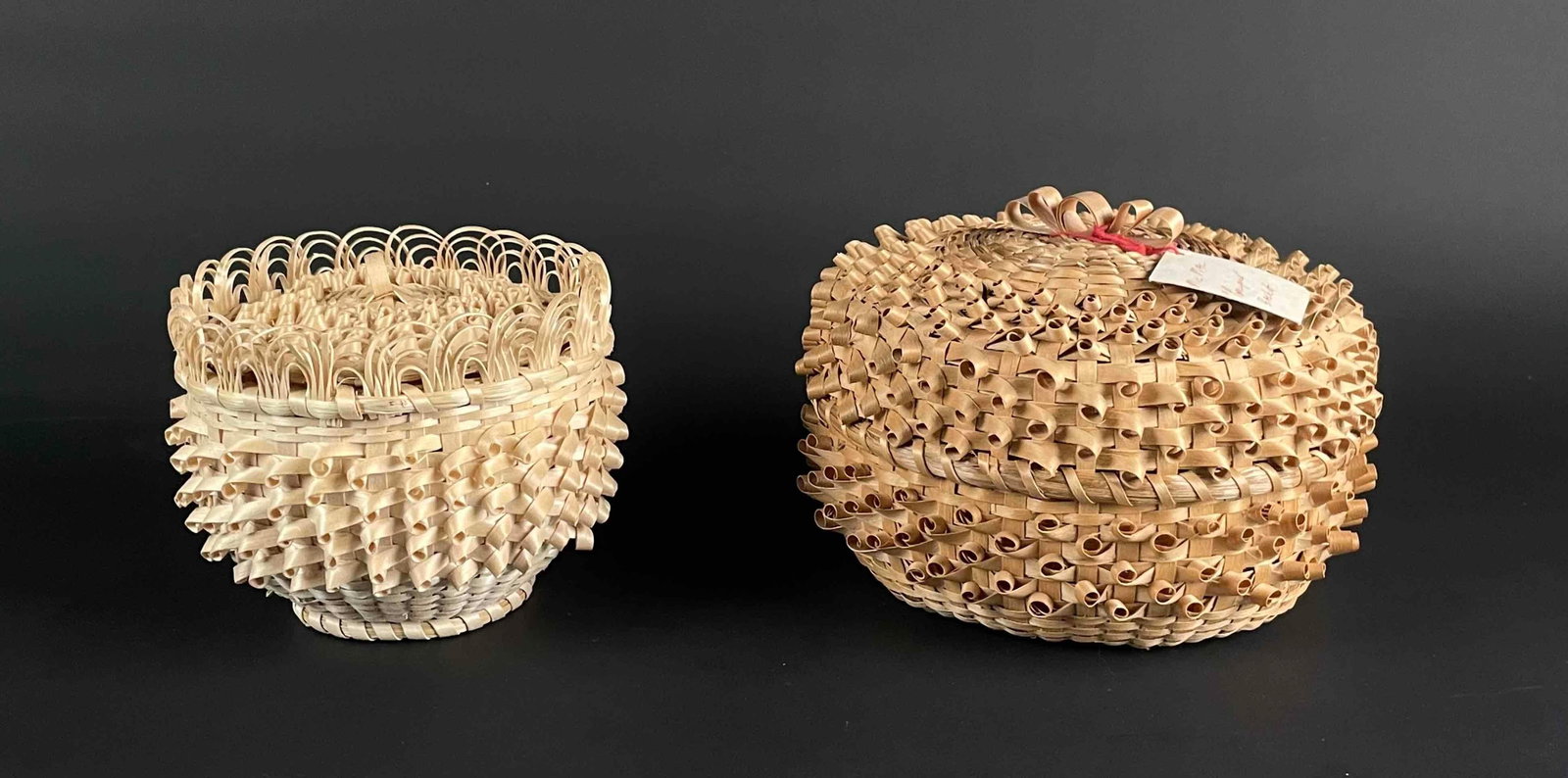 Pair of Native American Porcupine Woven Baskets (Mi'kmaq) (1 of 12)