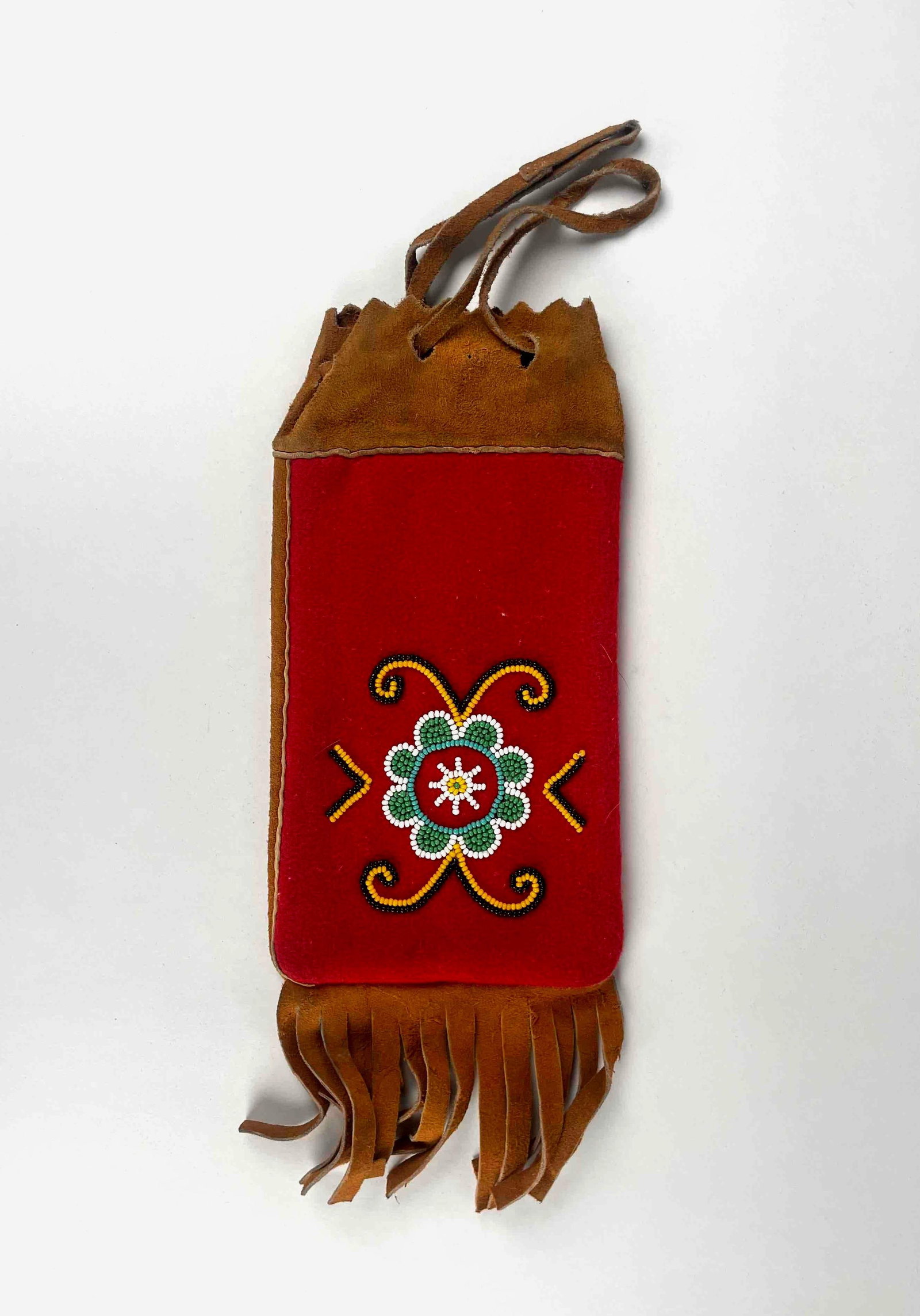 Native American Beaded Leather Pouch (1 of 6)