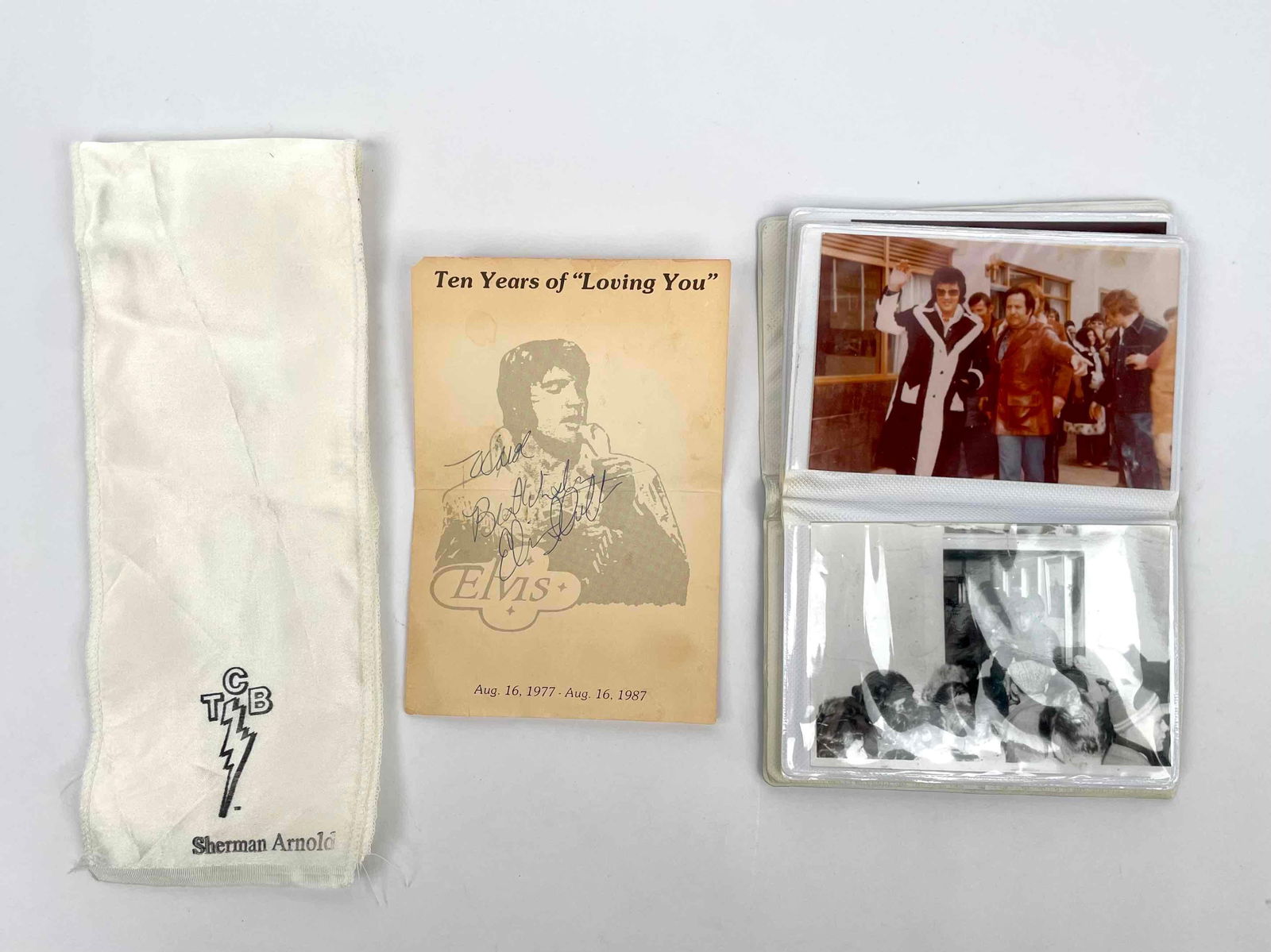 Elvis Presley Candid Photographs and Elvis Impersonator Signature and TCB Sash (1 of 11)