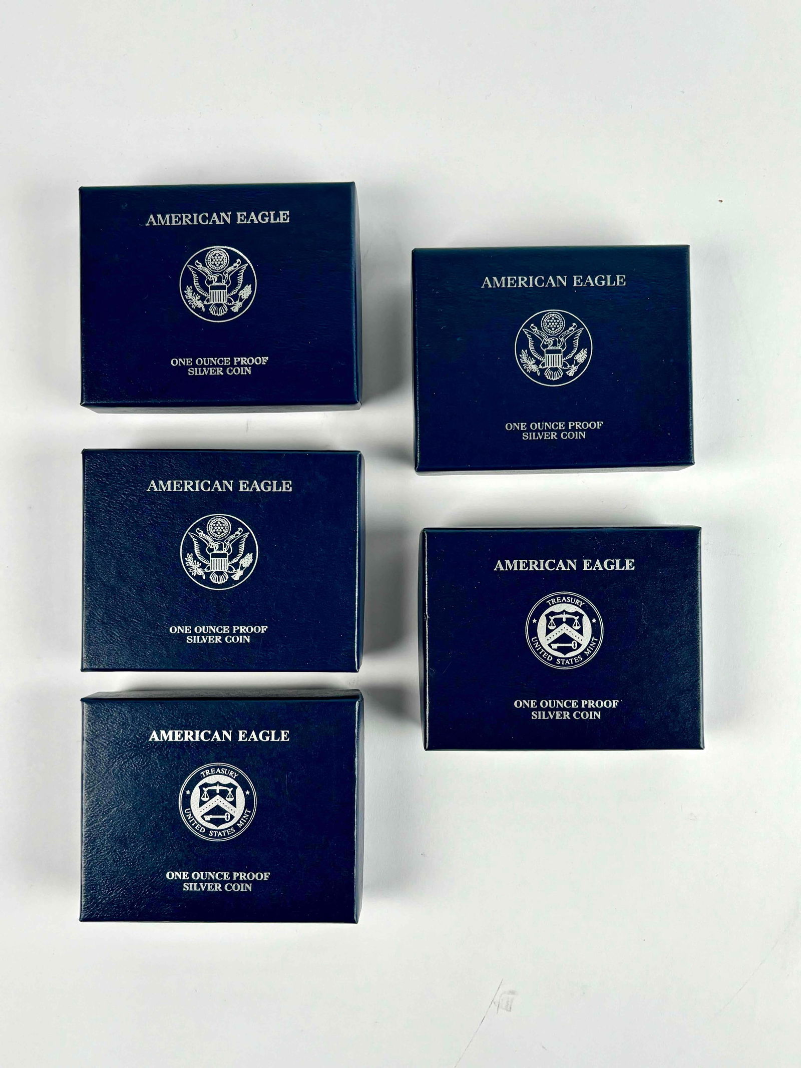 Five Westpoint American Eagle Silver Proof Coins (2005, 2007, 2008, 2010, and 2013) (1 of 9)