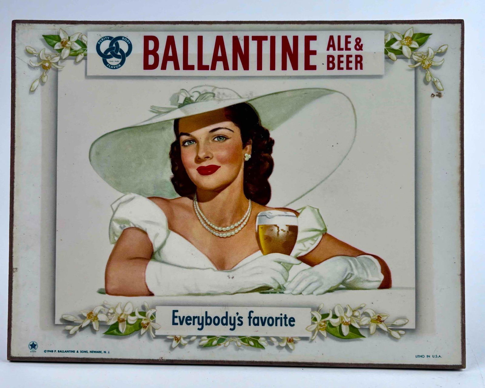 Vintage Ballantine Beer Advertisement/Sign (1948, Newark New Jersey) (1 of 8)