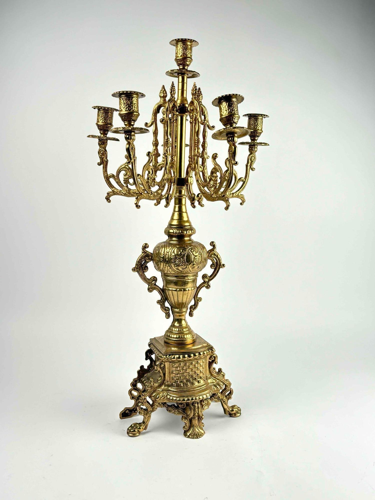 Large Italian Brass Candleabra (20th Century) (1 of 11)