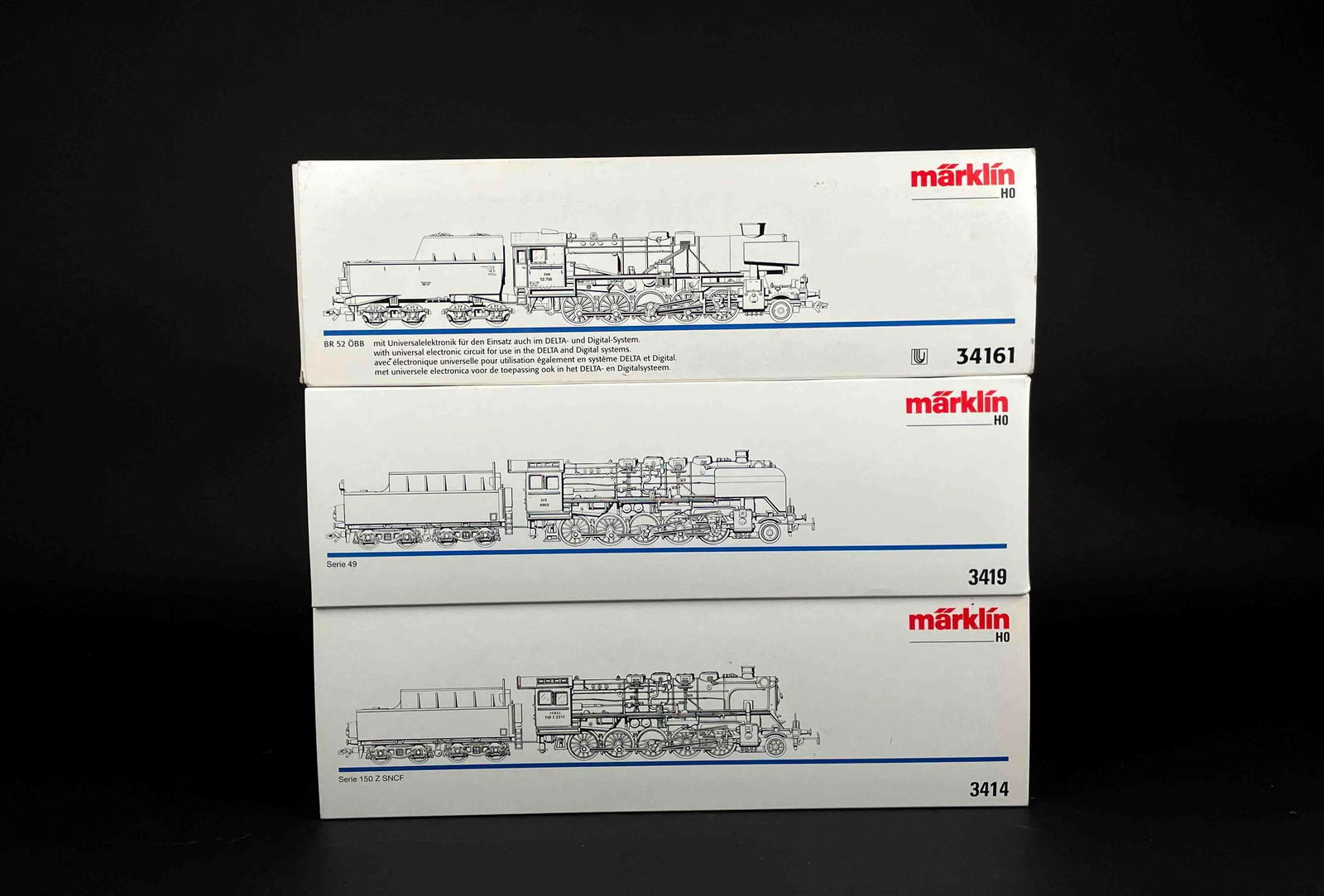 Three Marklin HO Scale Model Trains (3419, 3414, 34161) (1 of 9)