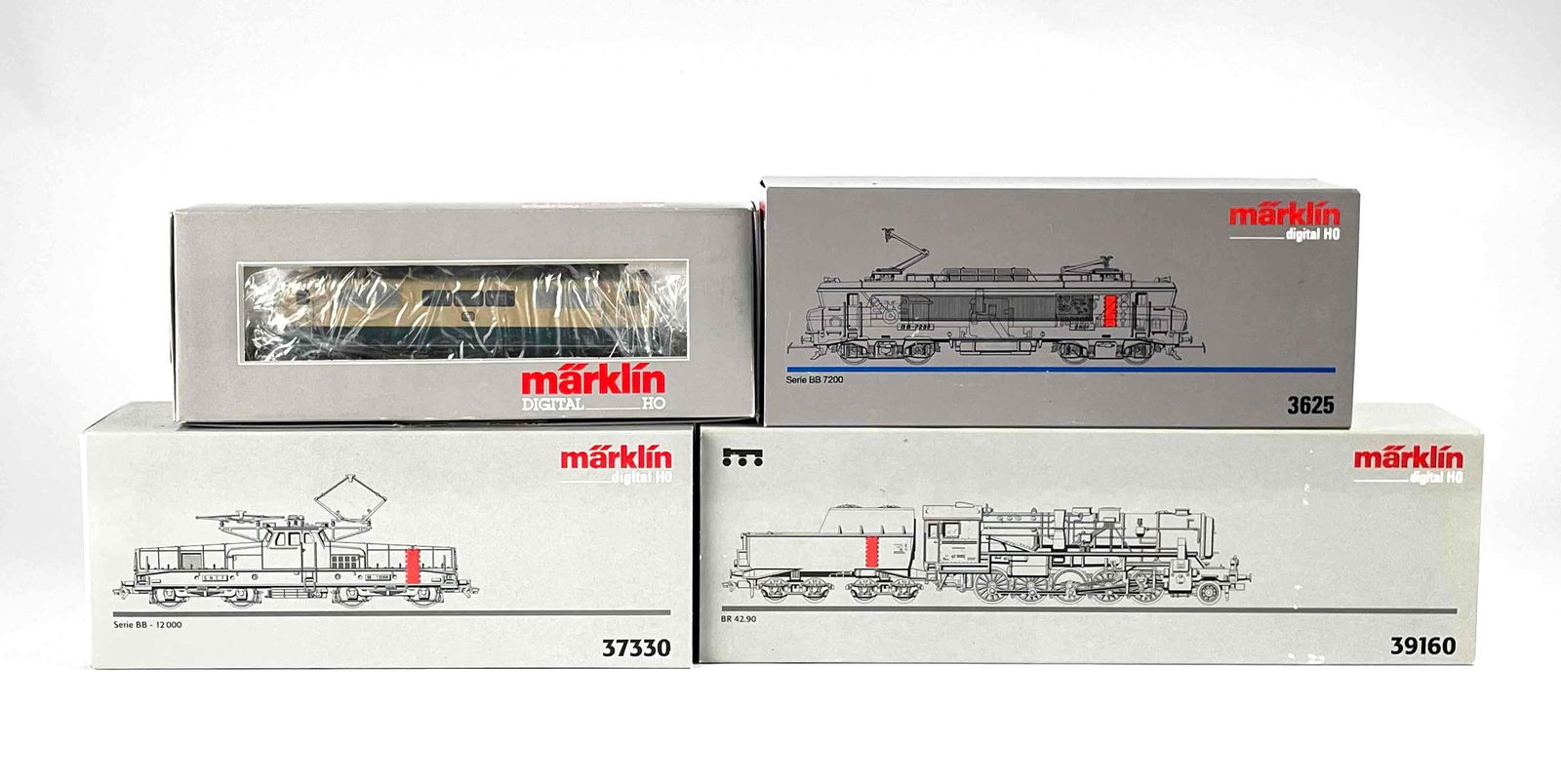 Group of Marklin HO Scale Model Trains in Original Boxes (3642, 3625, 37330, 39160) (1 of 8)