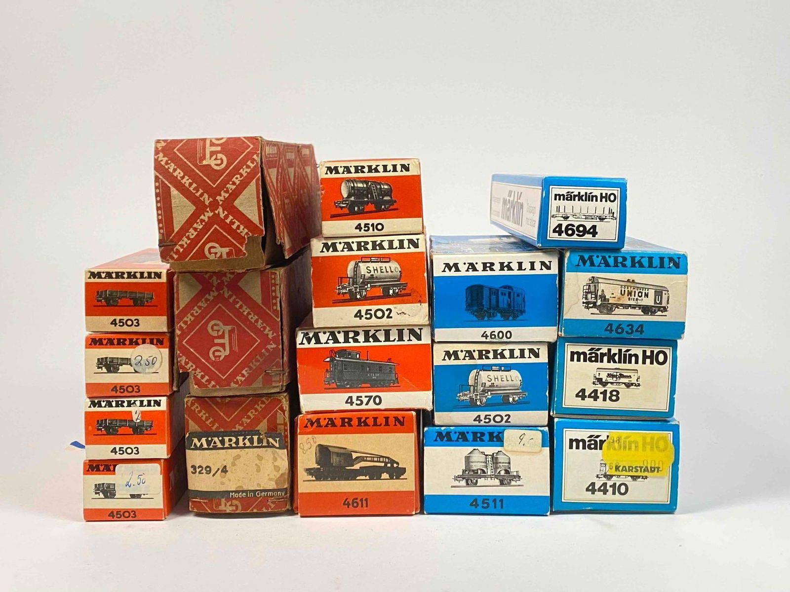 Group of Marklin HO Scale Model Trains in Original Boxes (Tank Cars, Crane, Freights, Wagons, Etc.) (1 of 12)