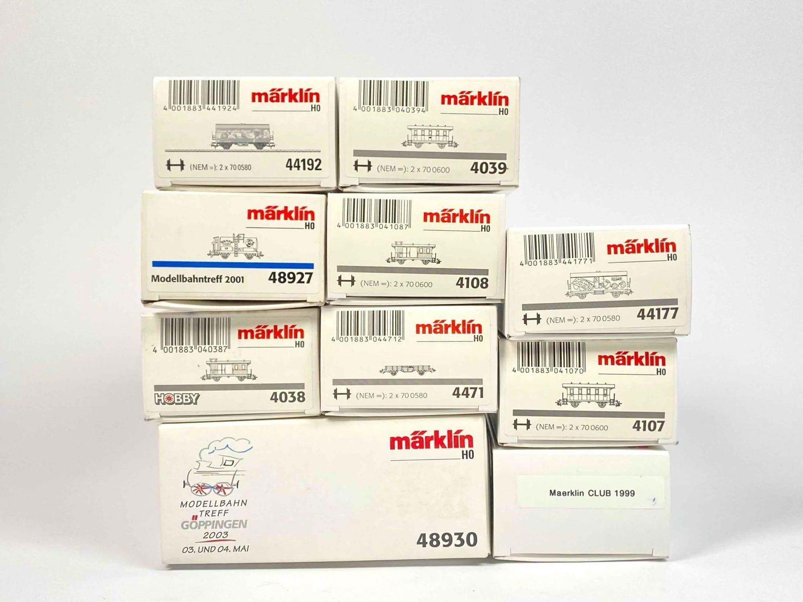 Group of Marklin HO Scale Model Trains in Original Boxes (48930, 44177, 44192, 48927, 4038, Etc.) (1 of 10)