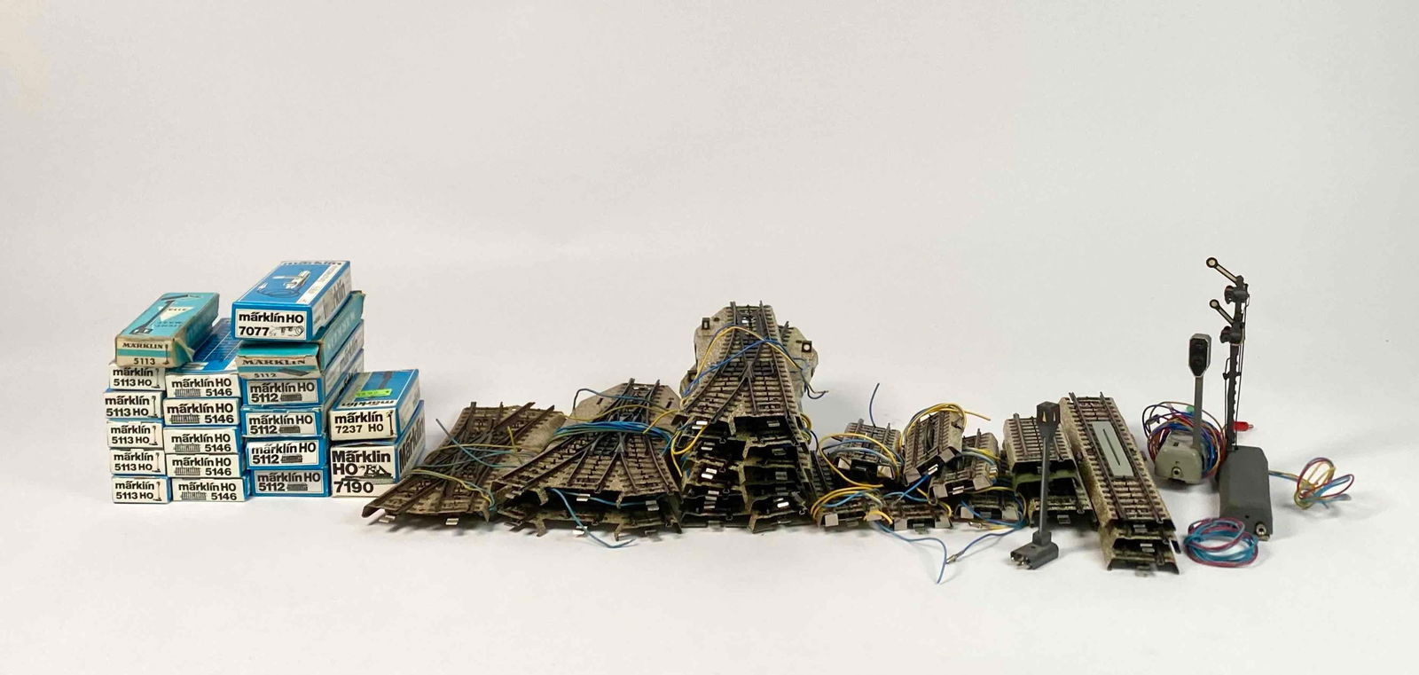 Group of Marklin HO Scale Train Tracks and Signals (1 of 12)