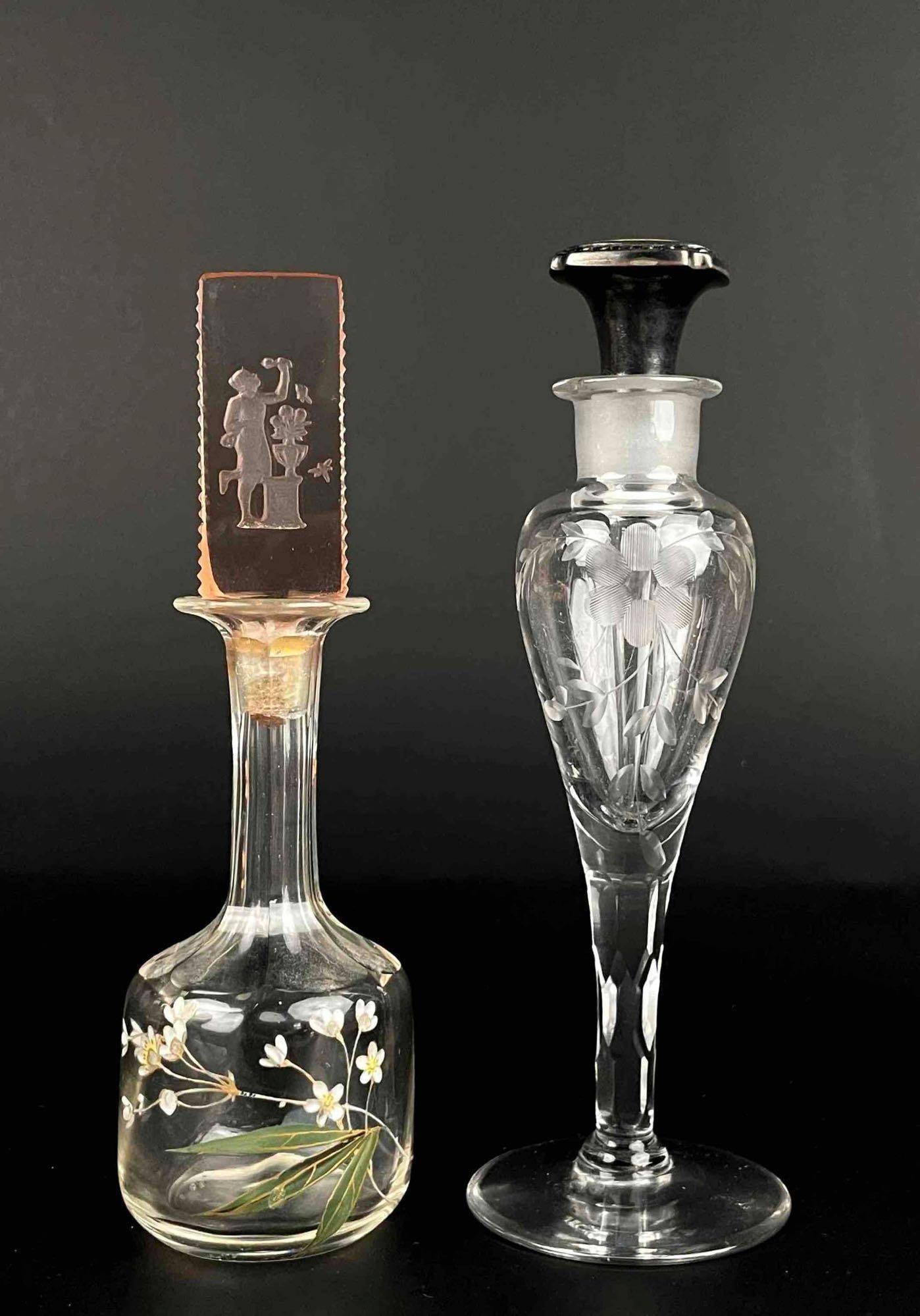 Two Antique Crystal Perfume Bottles (Art Nouveau and Art Deco) (1 of 12)