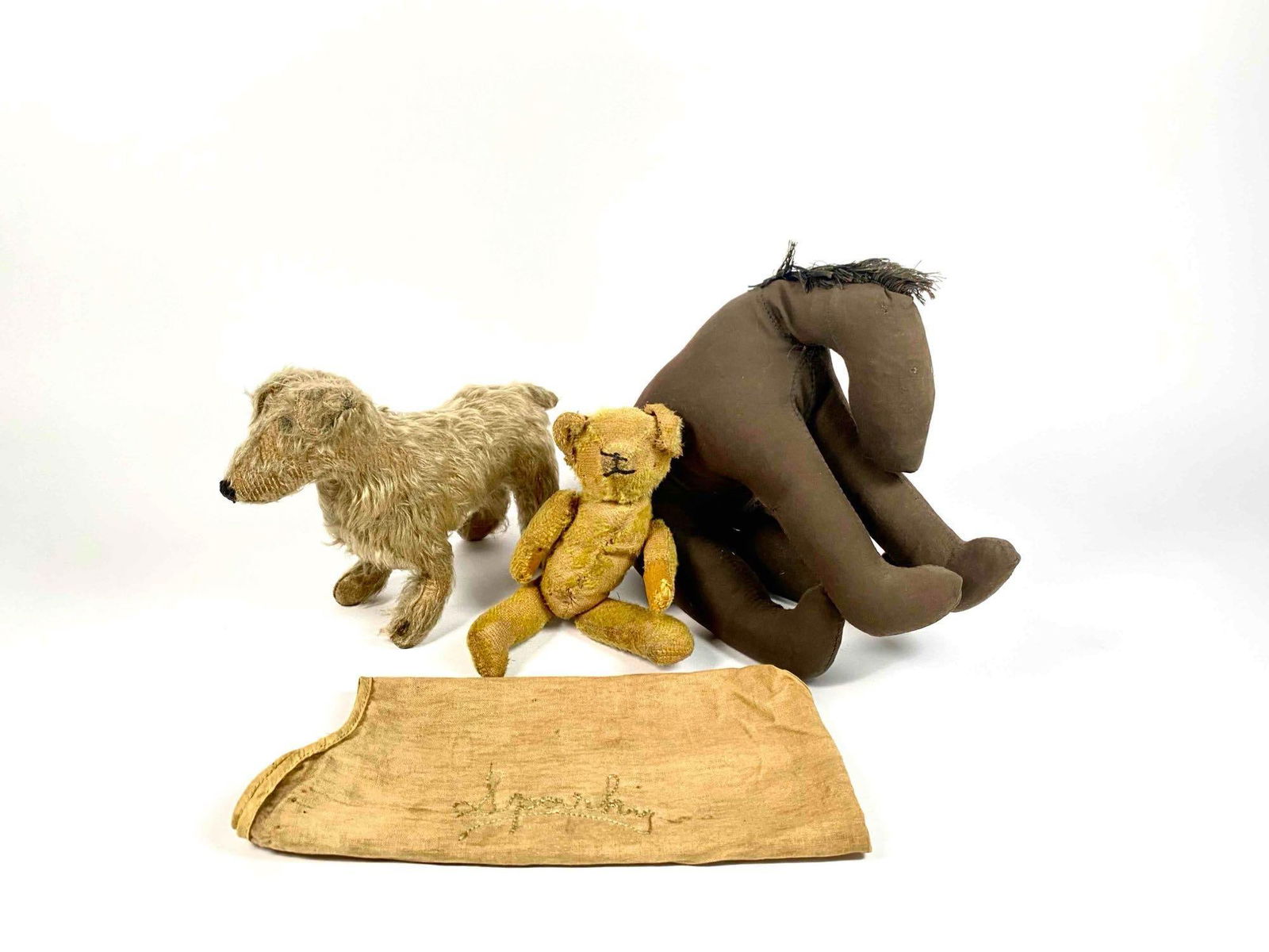 Antique Straw Filled Stuffed Animals (1 of 12)
