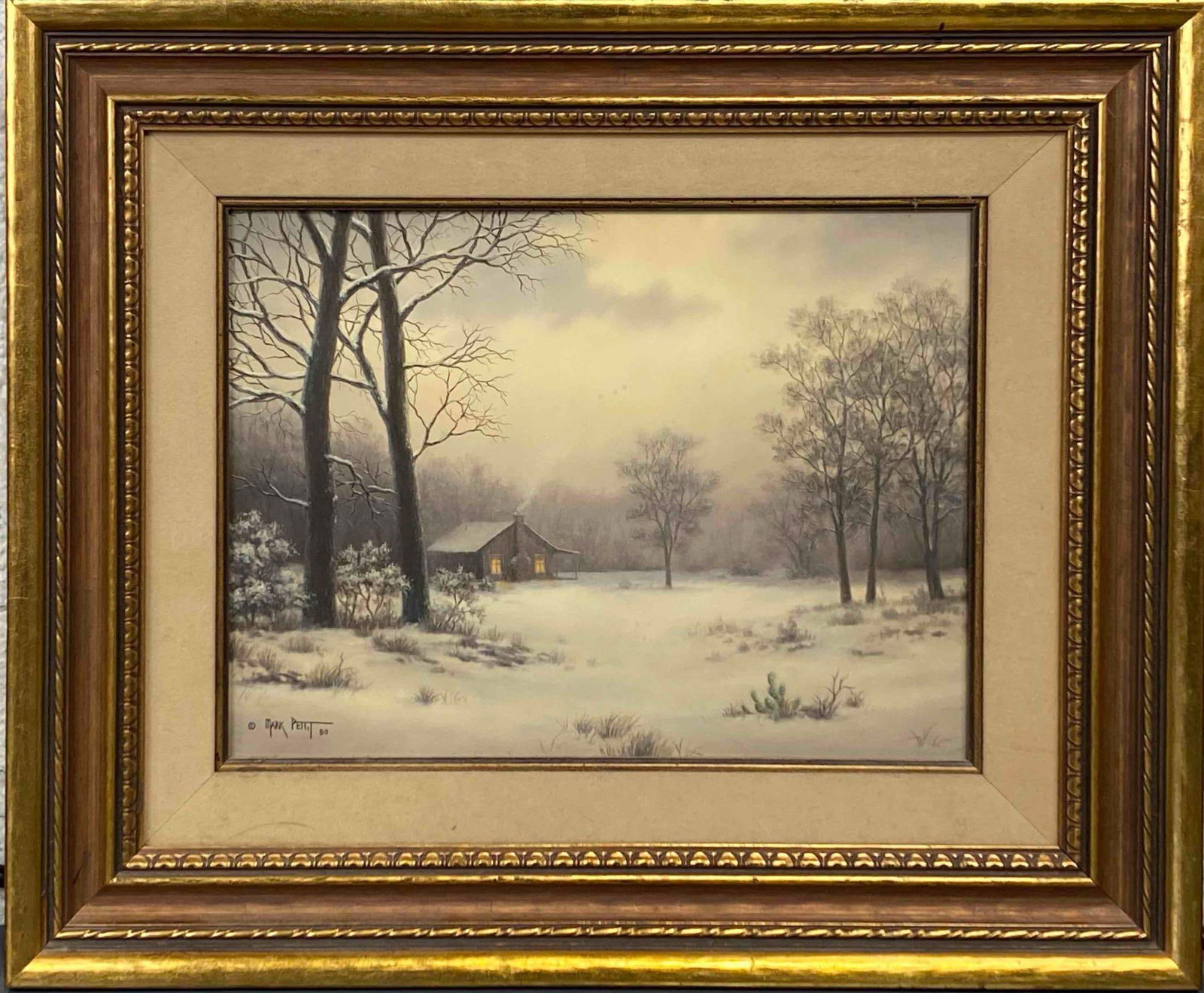 Mark Pettit Signed Oil on Canvas Winter Landscape (1 of 9)