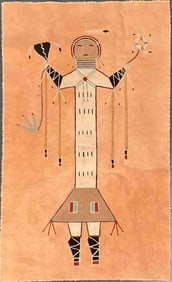 Yei Figure Navajo Memory Painting on Muslin