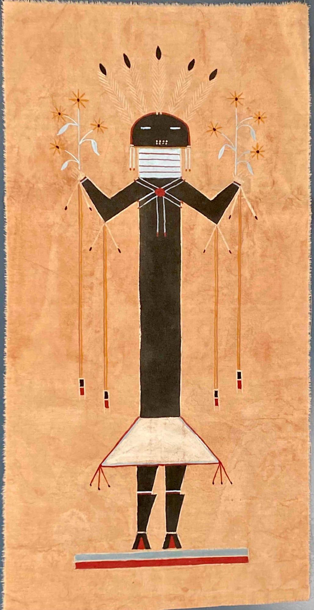 Yei Figure Navajo Memory Painting on Muslin (1 of 6)