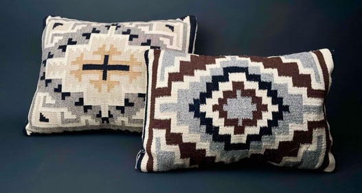 2 Hand Woven Pillows, made by Two Grey Wolves Clan