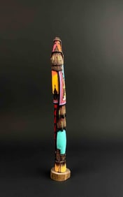 Signed JG "Long Hair" Native American Carved Kachina