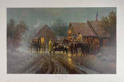 Signed G. Harvey "Country Post Office" Limited Edition Reproduction Print (COA)