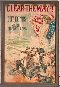 Original Howard Chandler Christy "Clear-the-Way-!!" WWI Poster c. 1918