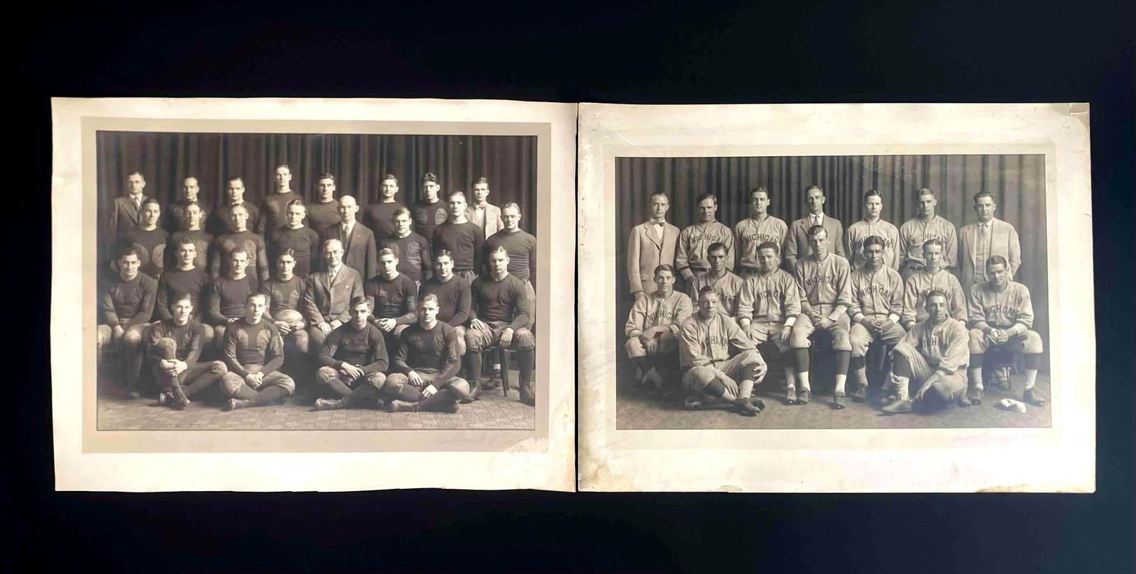 Two Signed Antique University of Michigan Sports Team Photographs (Baseball, Football) (1 of 12)