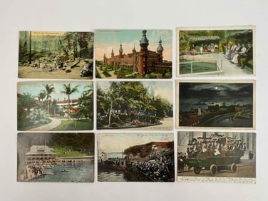 59 Antique Early Twentieth Century US Travel Photo Post Cards