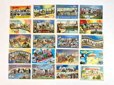 Over 100 Mid Twentieth Century USA Travel Post Cards ("Greetings From...")