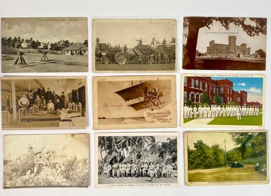 45 Early Twentieth Century Armed Forces Post Cards (US Navy, Army, Military, Cuba, Panama Etc.)