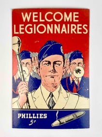 Vintage Phillies Cigars "Welcome Legionnaires" Advertisement Sign