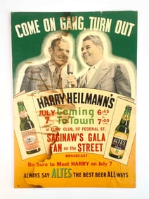 1940's Harry Heilmann Altes Beer Advertising Broad