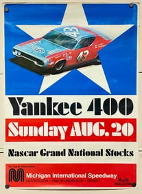 Yankee 400 Nascar Michigan International Speedway Poster, ca 1972