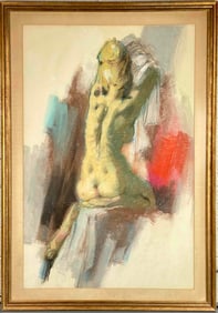 Signed Pastel on Paper of A Nude Woman