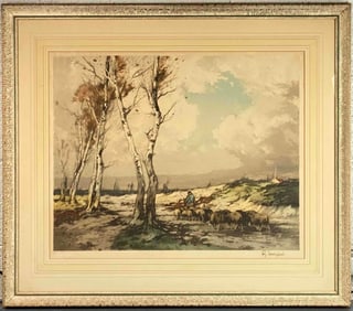 Original Signed Ferdinand Jean Luigini Aquatint (France 1870-1943)