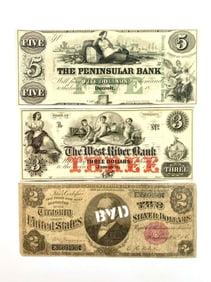 Antique 1800s Paper Currency and Bank Notes
