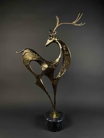 Curtis Jere Mid Century Modern Deer Sculpture (USA, 1910-2008)