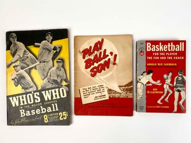 Vintage Baseball and Basketball Books
