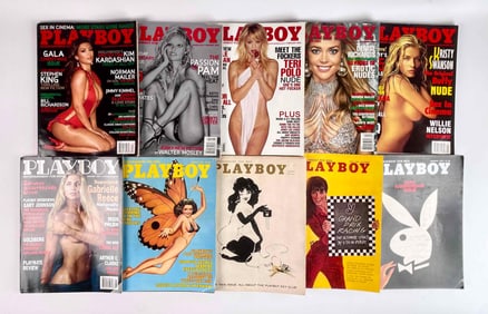 Collection of 1970s-2000s Playboy Magazines (Kim Kardashian, Pamela Anderson, Teri Polo, Etc.)