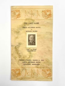 Souvenir Program for "The Last Game" c. 1913