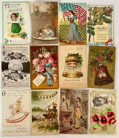 Seventy-nine Early 1900s Vintage Holiday Post Cards