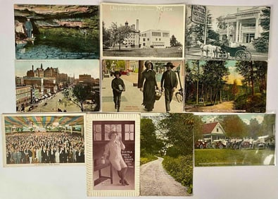 One Hundred and Nine Early 1900s Americana Vintage Post Cards