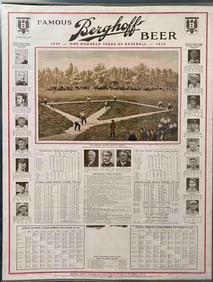 Berghoff Beer "One Hundred Years of Baseball" Advertisement (ca 1939)