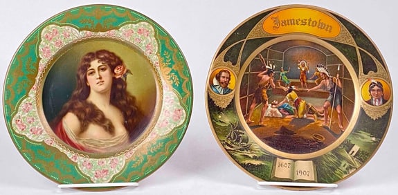 Two Beer Plates- Anheusser-Busch and WH Owens and Co