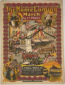 "The Home Coming March" Sheet Music by ET Paull, Ca 1908