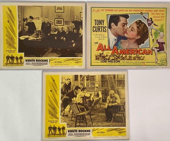 "The All American" Title Lobby Cards, Ca 1953