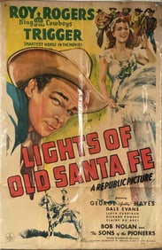 Vintage "Lights of Old Santa Fe" Theater Poster, Ca 1944