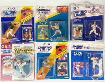 Starting Lineup Kenner Action Figures and Baseball Cards - Satchel Paige, Alan Trammell, Ozzie Smith