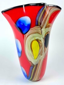Murano Art Glass Ruffle Vase