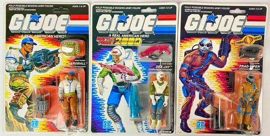 Three GI Joe Action Figures - Mint, still sealed on the card