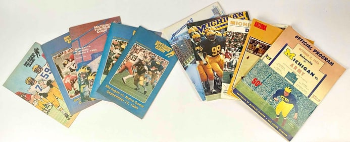 Ten Vintage University of Michigan Wolverines Football Programs and Guides